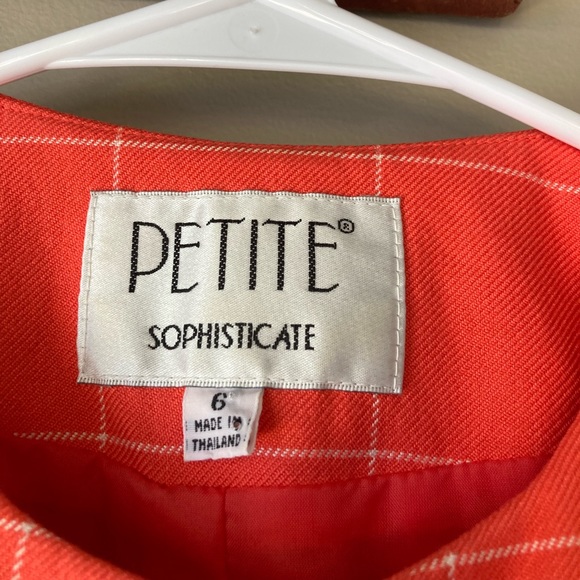 Vintage Petite Sophisticate Red Plaid Button Down Short Sleeve Top 6 - Picture 6 of 6